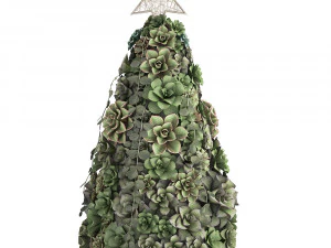 new year tree made of succulents 420 3D Model