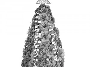 new year tree made of succulents 420 3D Model