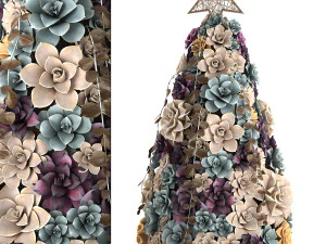 &aacute;rvore de ano novo feita de suculentas 421 Modelo 3D