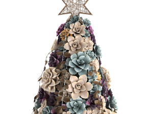 new year tree made of succulents 421 3Dモデル
