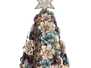 new year tree made of succulents 421 3D Model