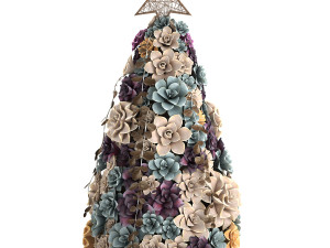 new year tree made of succulents 421 3Dモデル