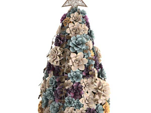 new year tree made of succulents 421 3D Model
