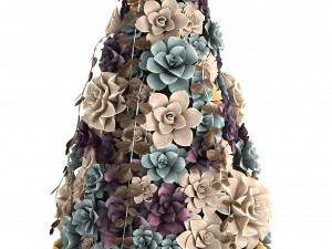 new year tree made of succulents 421 3Dモデル