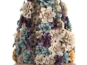 new year tree made of succulents 421 3Dモデル