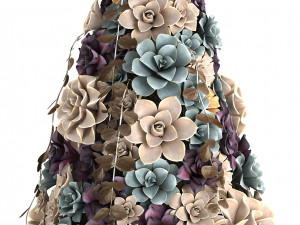new year tree made of succulents 421 3Dモデル
