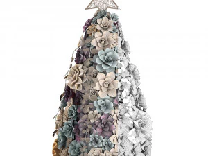 new year tree made of succulents 421 3D Model