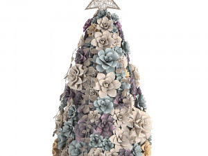 new year tree made of succulents 421 3Dモデル