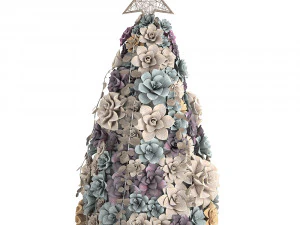 new year tree made of succulents 421 3D Model