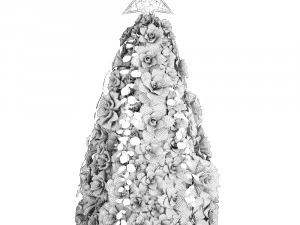 new year tree made of succulents 421 3D Model
