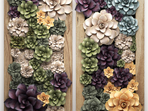 echeveria vertical garden 53 3D Model