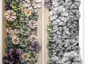 echeveria vertical garden 53 3D Model