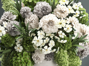 bouquet of flowers in a gift box 90 3D Модель