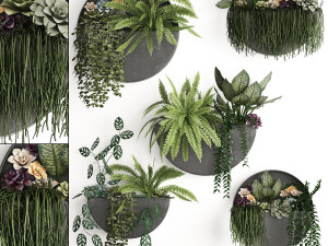green wall decor vertical garden 56 3D Model
