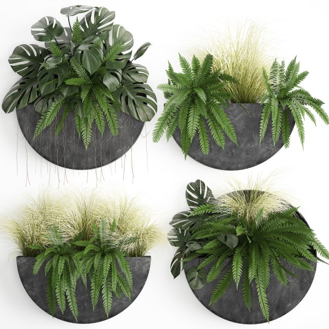 green wall decor vertical garden 57 3D मॉडल .c4d .max .obj .3ds .fbx .stl .blend 