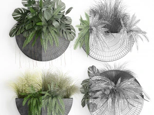 green wall decor vertical garden 57 3D Model