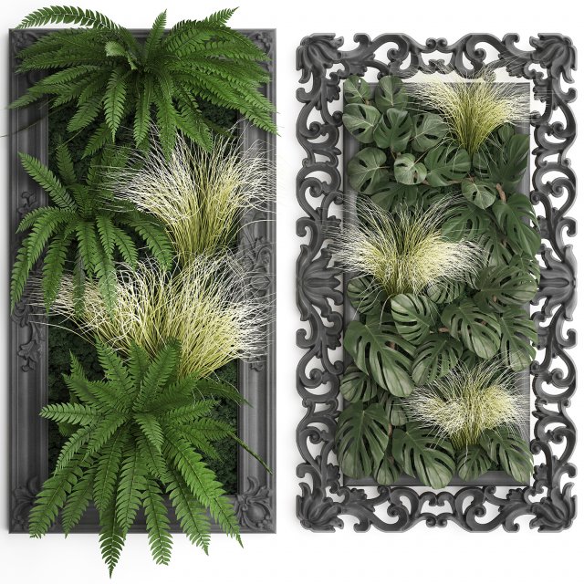 green wall decor vertical garden 58 3D Model .c4d .max .obj .3ds .fbx .stl .blend 