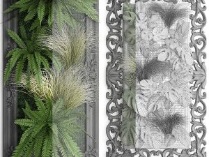 green wall decor vertical garden 58 3D Model