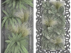 green wall decor vertical garden 58 3D Model