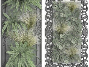 green wall decor vertical garden 58 3D Model
