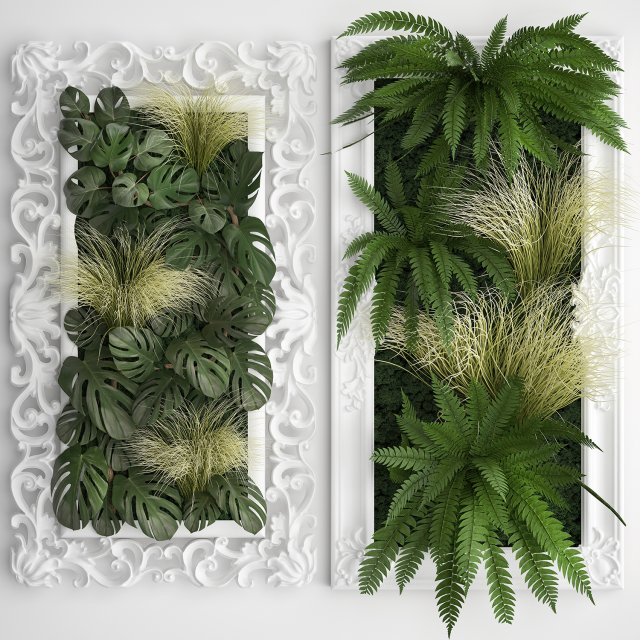 green wall decor vertical garden 59 3D Model .c4d .max .obj .3ds .fbx .stl .blend 