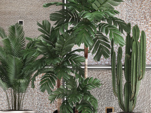 decorative plants in flower pots for the interior 470 3D Модель