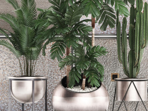 decorative plants in flower pots for the interior 470 3D Модель