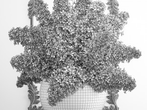 bouquet of green lilacs in a vase 94 3Dモデル