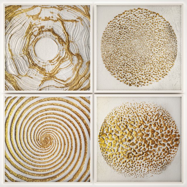 collection of paintings with gold for walls 11 Modelo 3D .c4d .max .obj .3ds .fbx .stl .blend 