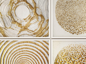 collection of paintings with gold for walls 11 Modelo 3D