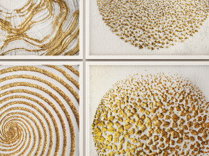 collection of paintings with gold for walls 11 Modelo 3D