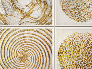 collection of paintings with gold for walls 11 Modelo 3D