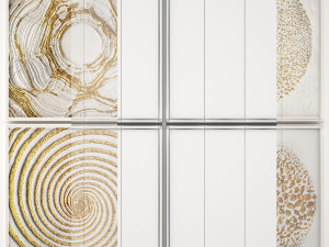 collection of paintings with gold for walls 11 Modelo 3D
