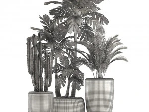 decorative plants in flower pots for the interior 470a 3D Model