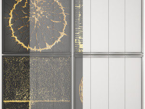 collection of paintings with gold for walls 14 Model 3D