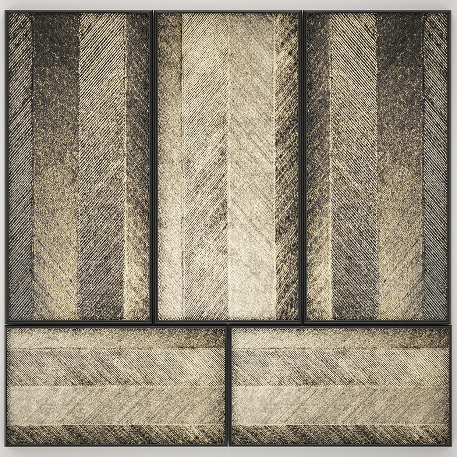 collection of paintings with gold for walls 16 3D Model .c4d .max .obj .3ds .fbx .stl .blend 