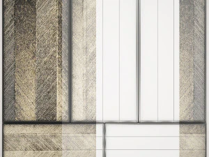 collection of paintings with gold for walls 16 3D Model