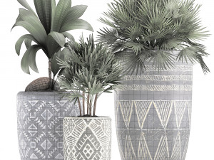 decorative plants in flower pots for the interior 475 3D Model