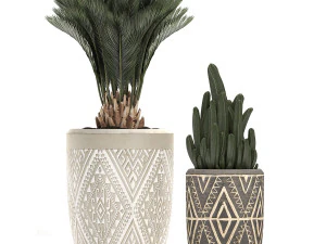 decorative plants in flower pots for the interior 476 3D Model