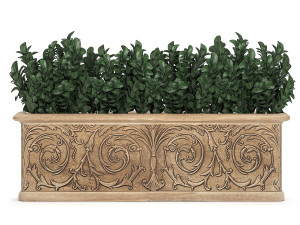 ornamental bushes in classic flowerpots for parks and garden 496 3D Model