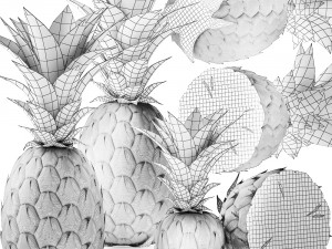 pineapple fruit set 3D Model