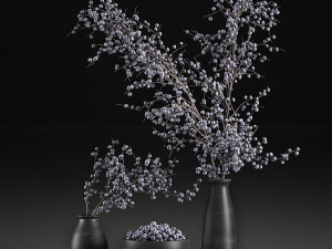 decorative bouquet blueberry tree in pots for the interior 547 3D Model