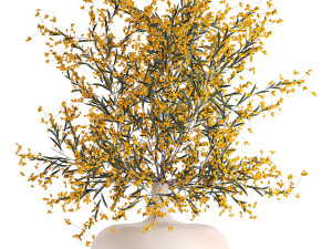 decorative bouquet of branches with yellow berries in a vase 96 3Dモデル