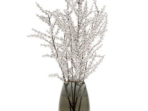 decorative bouquet of branches with red berries in a vase 99 3D Model