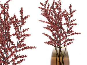 decorative bouquet of branches with red berries in a vase 99 3D Model