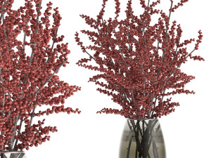 bouquet of branches with red berries in a vase 99 Modello 3D