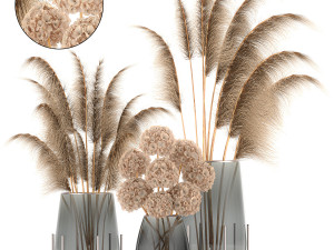 bouquet of dried flowers in a vase 101 Modèle 3D
