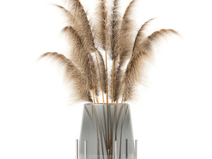 bouquet of dried flowers in a vase 101 3D Модель