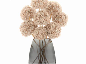 bouquet of dried flowers in a vase 101 3D Model