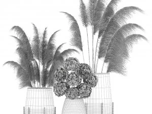 bouquet of dried flowers in a vase 101 3D Model